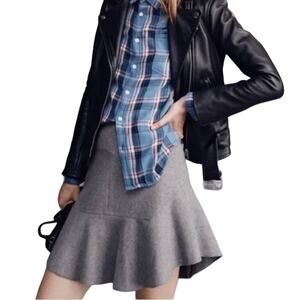 Madewell Atelier Flare A Line Wool Blend Skirt Gray with Zipper Size 2